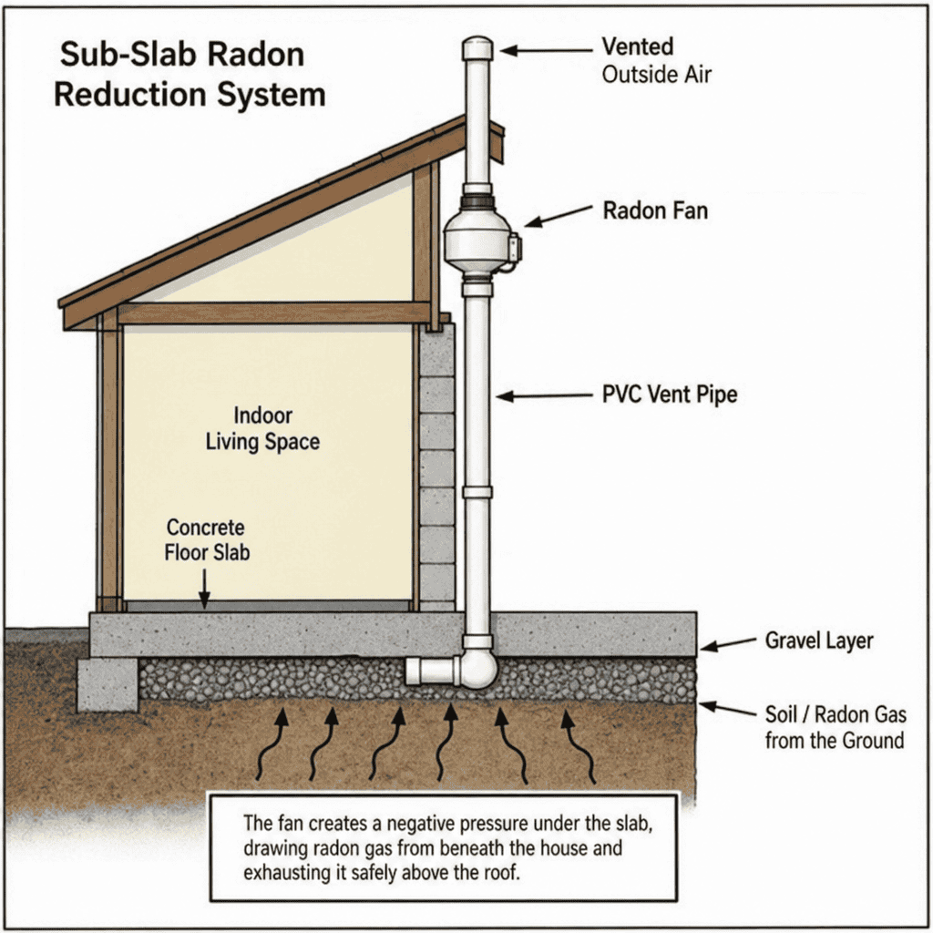 Sub-Slab Radon Reduction System